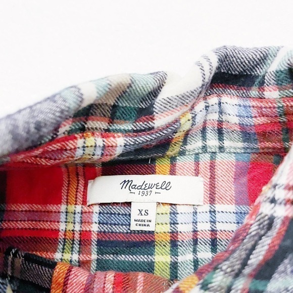 Madewell Plaid Button Down Shirt SZ XS - Picture 5 of 5